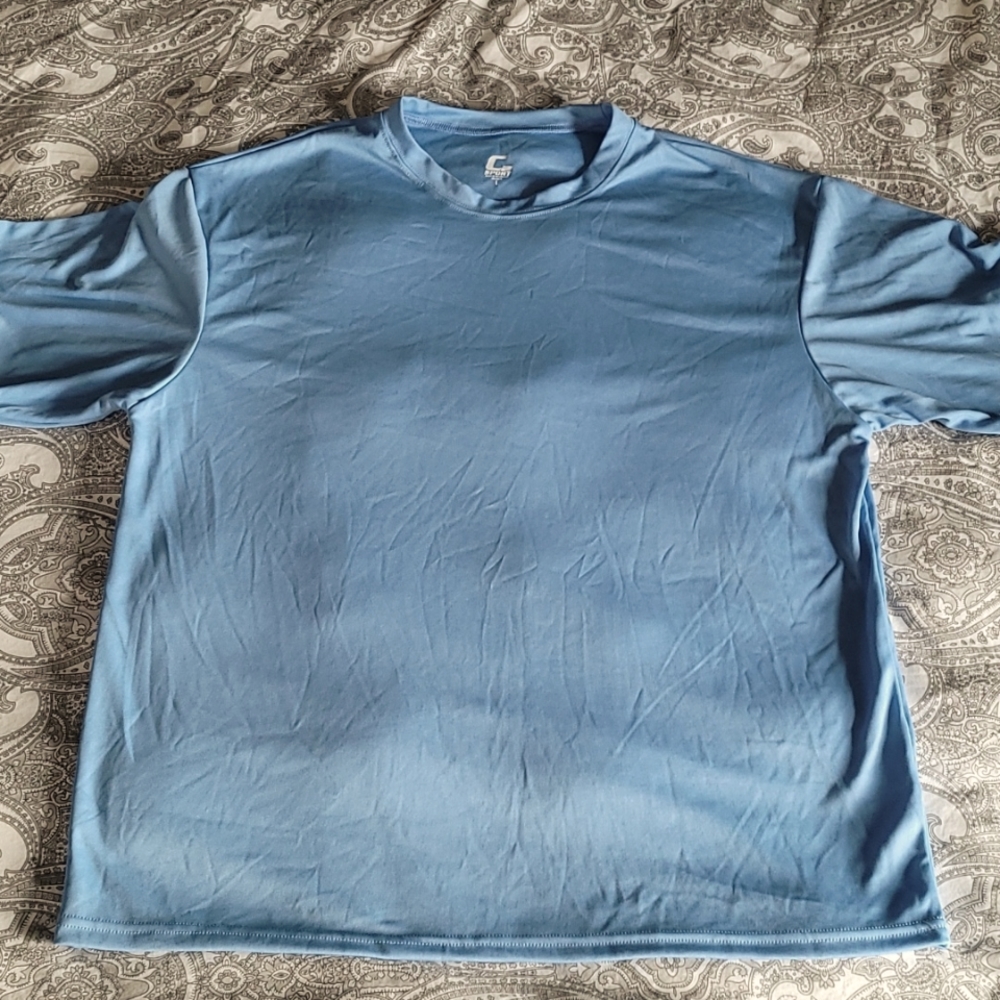 C2 Sport Size Large Light Blue Athletic Short Sleeve T-shirt